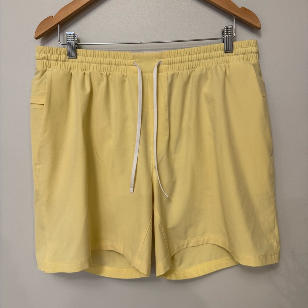 Lululemon Yellow Surge Lined Shorts XL